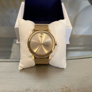 Movado Men’s Bold Gold-Tone Mesh Watch